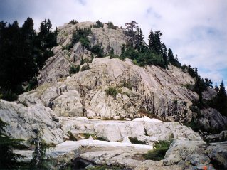 Scrambling up a peak, Mount Seymour 2003-07.